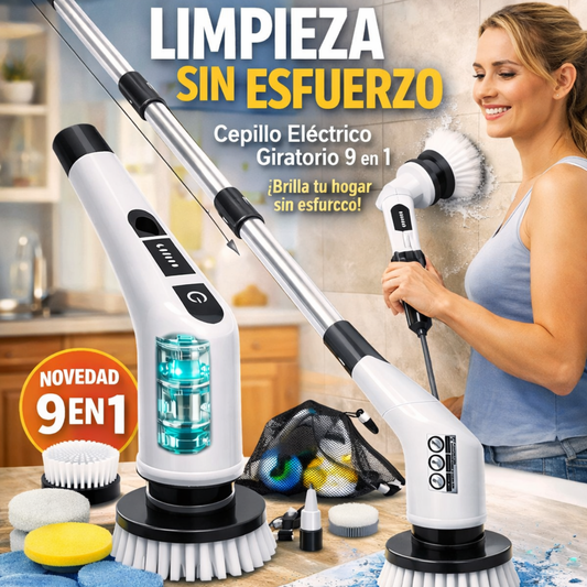 Cepillo Eléctrico de Limpieza 9 en 1 – Adiós al esfuerzo al limpiar
